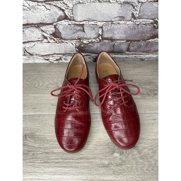 Fitflop Red Croco Leather Lace Up Comfort Oxfords Shoes Women Sz 7M US/38EU - Picture 9 of 16
